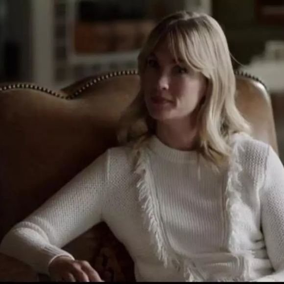 Club Mona­co XS Mar­tus­ka Fringe Sweater white . as seen on January Jones - Picture 1 of 8